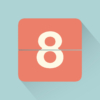 Flat Design Flip Clock Countdown on Pale Blue Background