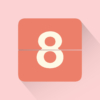 Flat Design Flip Clock Countdown on Pale Pink Background