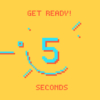 8-Bit Retro Video Game Pixel Art Countdown on Yellow Background