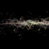 Winding Light Effects and Particles on Black Background